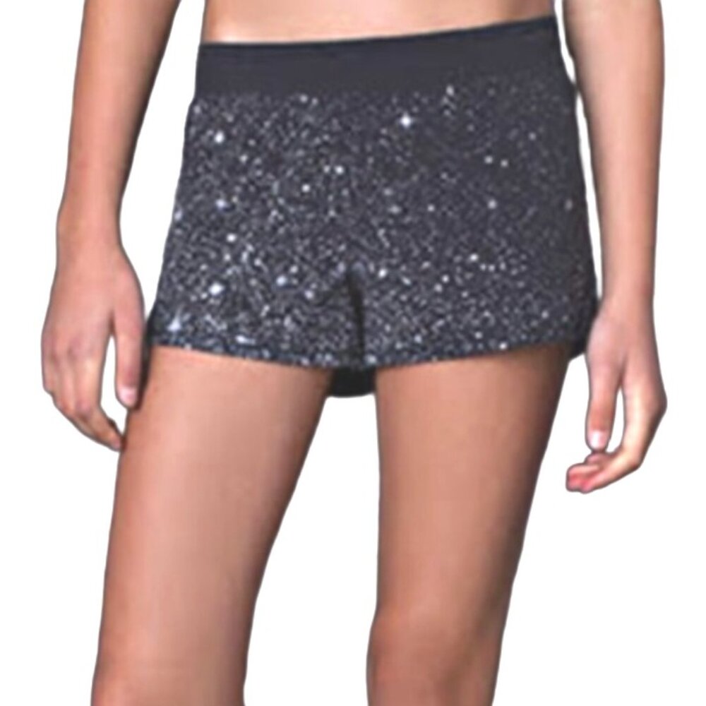 Ivivva Black & Silver Speckled Moon Gem Shorts